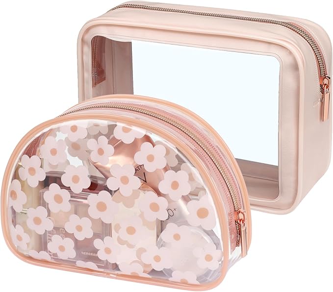 PACKISM TSA Approved Toiletry Bag - Upgrade Color-Edged Clear Makeup Bags, Clear Toiletry Bags For Traveling Fits Various Storage Needs