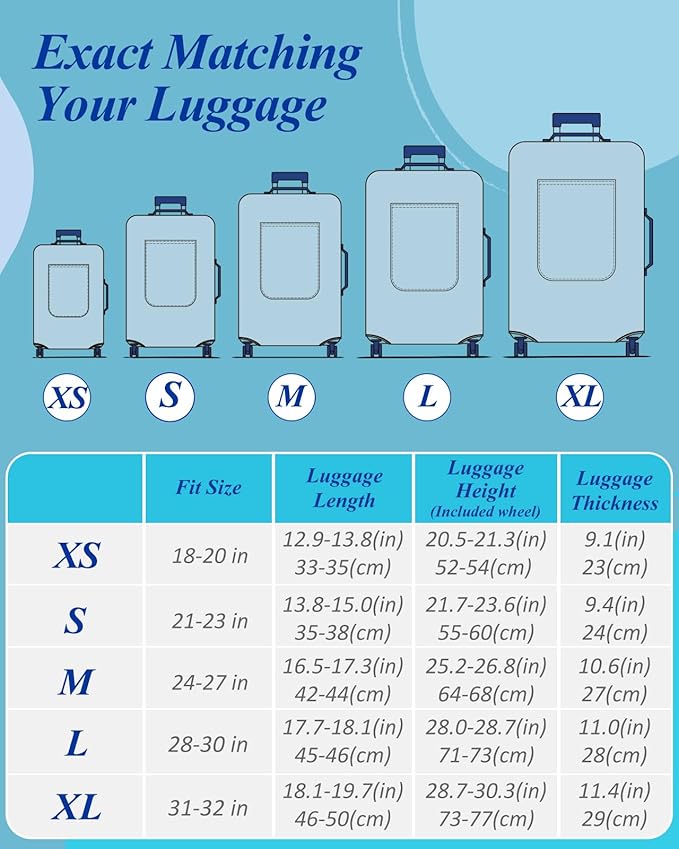 Slohif Luggage Cover for Suitcase Tsa Approved Protector - Luggage Sleeve Large Suit Case Cover Travel Stretch Baggage Case Protective Washable Fit 28-30 Inch Mountain L