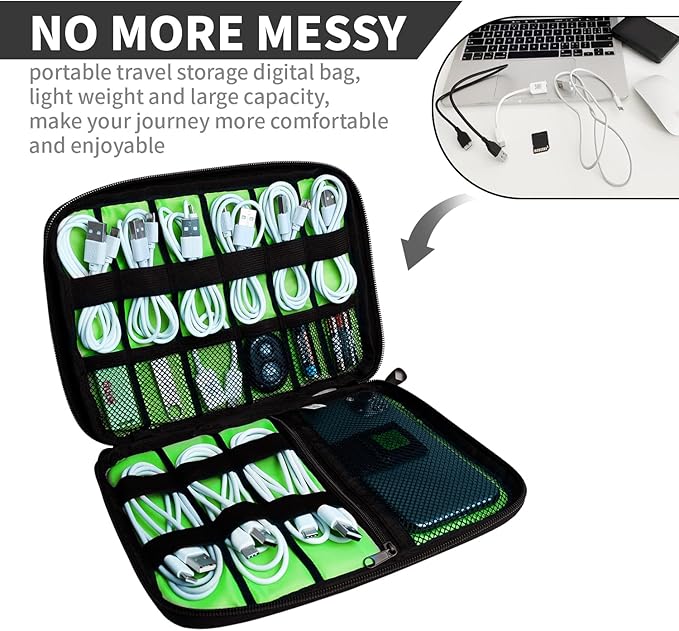 Electronics Organizer Travel Case,Electronic Accessories Storage Bag,Portable Waterproof Cable Organizer Bag,Travel Cord Organizer Bags for Small Charging Cord Storage,SD Card-Royal Blue