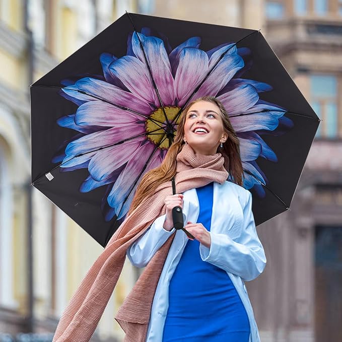 G4Free UPF 50+ UV Protection Large Travel Umbrella 42/46 Inch Auto Open Close Windproof Sun Blocking Umbrella