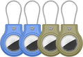 Waterproof Airtag Holder,4 Pack Airtag Case with Secure Lock,Airtags Keychain for Apple Airtag,Anti-Lost Protective Case Air tag Accessories for GPS Tracker Luggage,Bag,Key,Pet-Blue/Blue/Green/Green