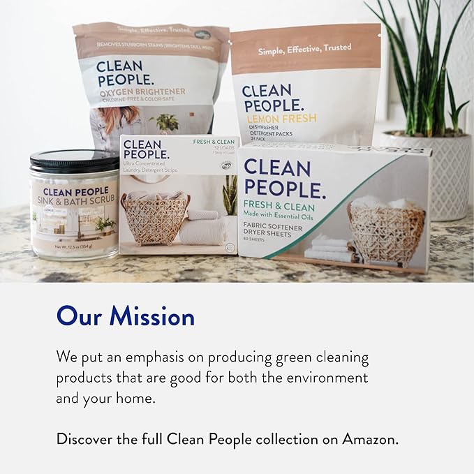 The Clean People Lavender Laundry Detergent Sheets - Laundry Soap - Ultra Concentrated, Recyclable Packaging, Stain Fighting - Lavender, 96 Pack