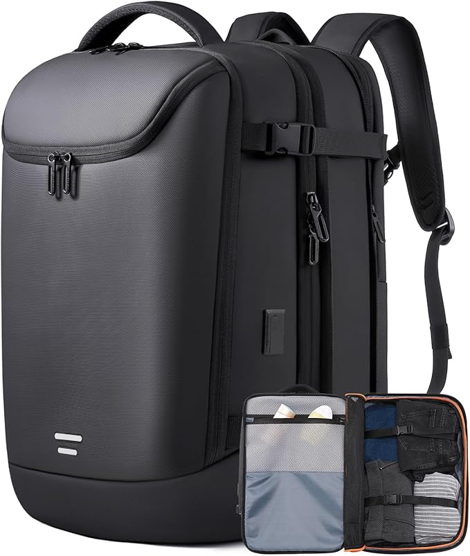 Travel Carry on Backpack 50L Expandable Flight Approved Backpacks 17.3 inch Laptop and USB Charging Port bags Water Resistant Business Back Pack for Women & Men