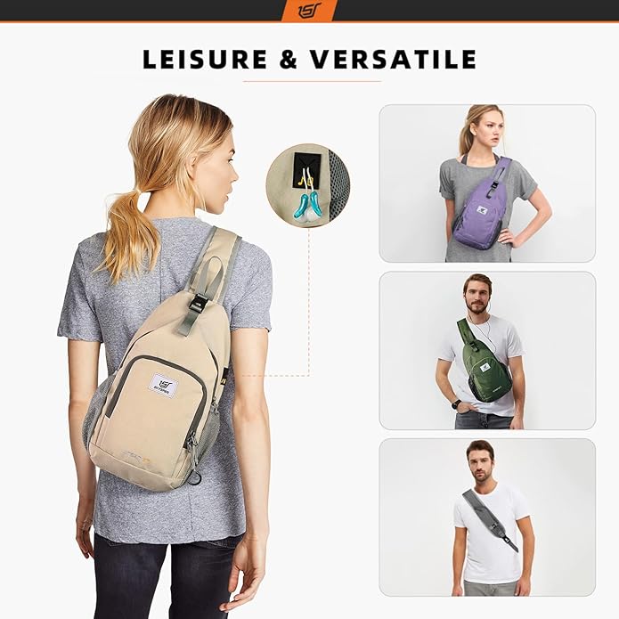 SKYSPER Sling Bag RFID Crossbody Sling Backpack Cross Body Shoulder Bag Travel Hiking Daypack for Women Men