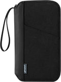 pack all Travel Passport Holder with RFID Blocker, Water-Resistant Passport Wallet with Wrist Strap, Multiple Family Airplane Document Organizer for Cards, Boarding Pass, ID, Cash, Tickets