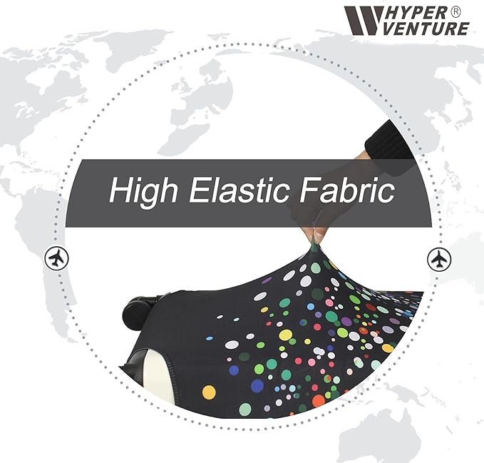 HYPER VENTURE Washable Luggage Cover - Fashion Suitcase Protector Fits 27-30 Inch Luggage (Color Dots, L)