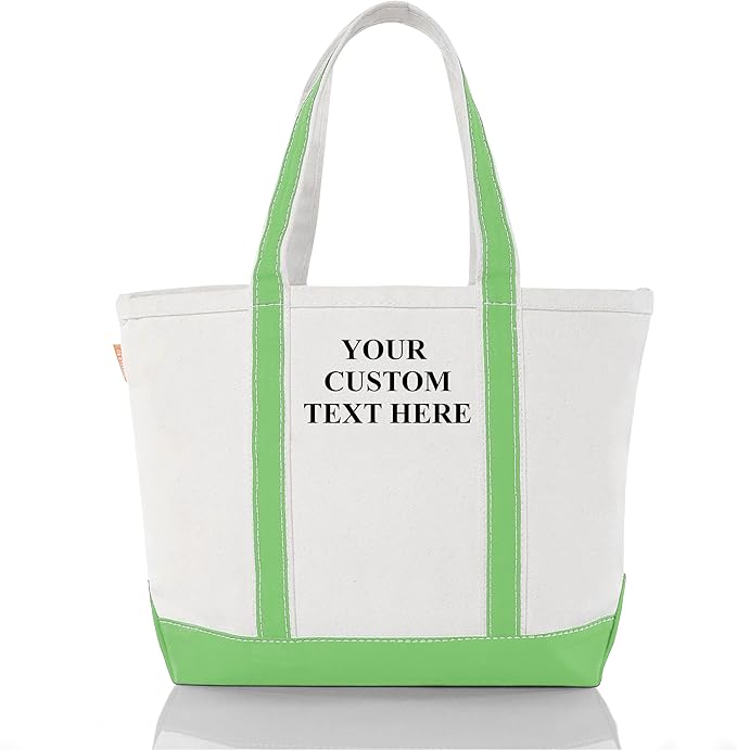 CB STATION Medium Classic Canvas Tote Bag for Women, Top Zipper Closure, Outer Pocket, Daily Essentials, Groceries, Traveling