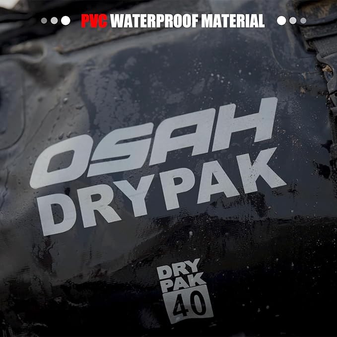 Waterproof Duffel& Luggage Bag - Motorcycle Dry Bag Tail Saddle Bags with Roll Top Closure,Large Storage Space,for Camping, Kayaking, Fishing & Traveling(SkyBlack, 60L)