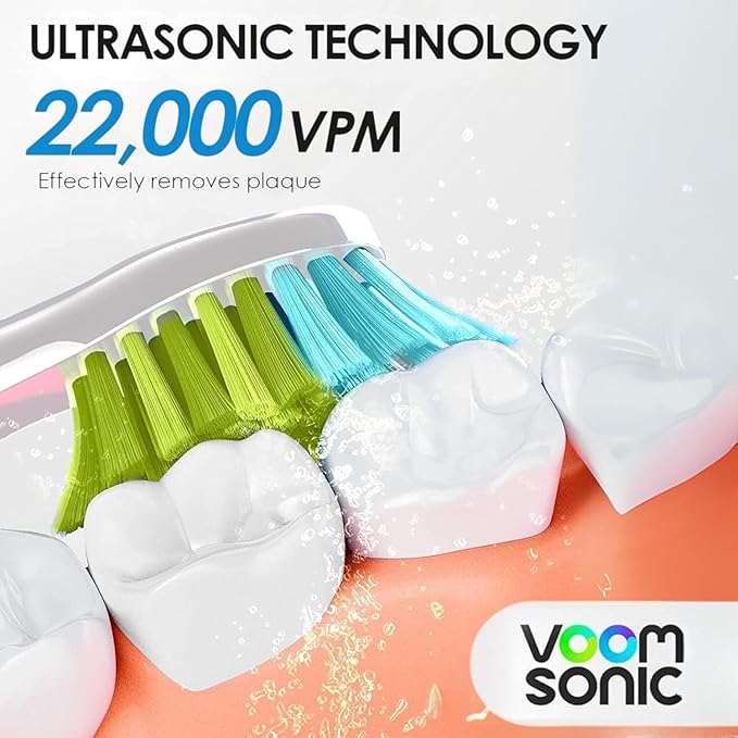 Voom Sonic Go 1 Series Travel Electric Toothbrush (Dentist Recommended) - Battery Operated Toothbrush for Adults & Kids, Sonic Toothbrush, Portable w/ 2 Minute Timer
