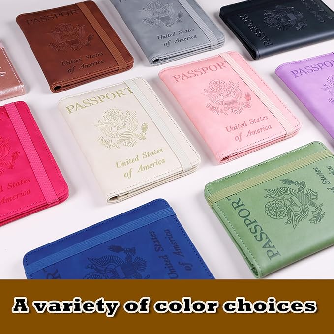 Melsbrinna Rfid Passport Holder for Travel women/Men, Cute Passport Wallet Rfid Blocking Card Slots, Rfid Passport Cover/CaseTravel Wallet, Passport Book Holder (1, Brown1)