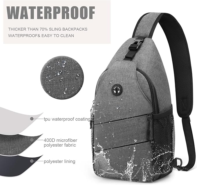 Crossbody Bags for Women Men Trendy Sling Bag Bakpack Casual Chest Bag with Convertible Shoulder Strap