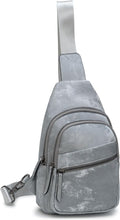 Alldaily Large Sling Bag for Women Crossbody Purse Leather Fashionable Trendy Chest Bag for Travel, Fanny Pack (Sleek Grey)