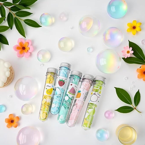 5 Box Multicolor Mini Portable Disposable Travel Paper Soap Sheets Foaming Hand Washing Bath Scented hand soap for Indoor, Outdoor, Travel, Camping Hiking