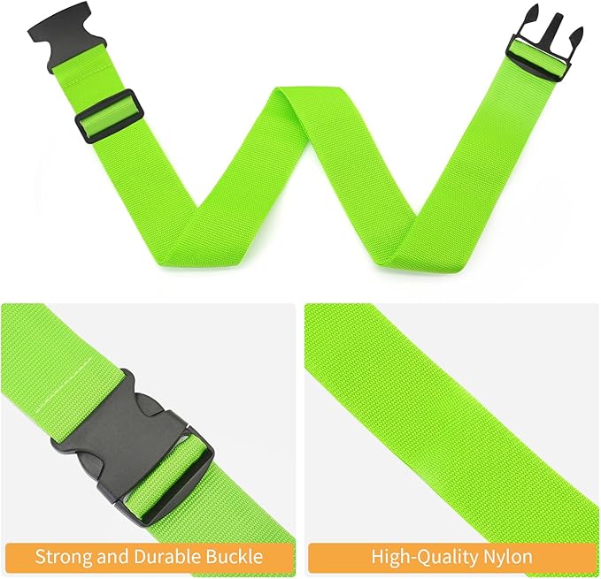 BILIONE 4 Pack Luggage Straps 79" Long Belts Keep Suitcase Secure While Traveling, TSA Approved Add a Bag Premium Accessory for Travel Bag Closure (Blue+Orange+Rose Pink+Green)