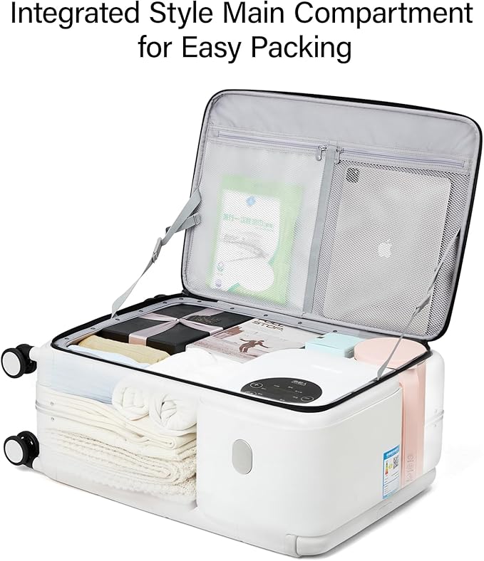 Hanke Top Opening Carry On Luggage, 20 Inch Zipperless Aluminum Frame Wide Handle Luggage, All-PC Hard Shell Trunk Suitcase with Spinner Wheels, TSA Airline Approved (Graphite Grey, 40L)