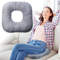 Stuffed Donut Pillow Seat Cushion | for Tailbone and Coccyx Pain, Hemorrhoids, Bed Sores, Pregnancy, Prostate, Surgery Recovery, Sitting Pressure Relief, for Home, Office and Car (Grey)