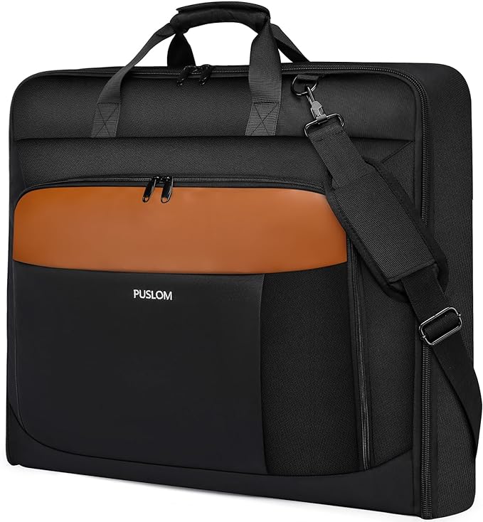 Garment Bag Travel Suit Bag for Men Large 40-Inch Carry on Garment Bag Up to 3 Suits for Business Trips,2 in 1 Hanging Suitcase Luggage Bags for Travel,Foldable Carry On Bag Fits 15.6Inch Laptop,Black