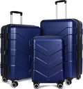Luggage Sets 3 Piece with Spinner Wheel, Hardside Suitcase Set with TSA Lock, Expandable Lightweight Travel Luggage for Men and Women, Blue