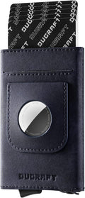 DUGRAFT Pop Up Wallet with AirTag Holder, RFID Blocking Air Tag Wallet with Money Clip Smart Credit Card Holder Wallet for Men(AirTag Not Included)