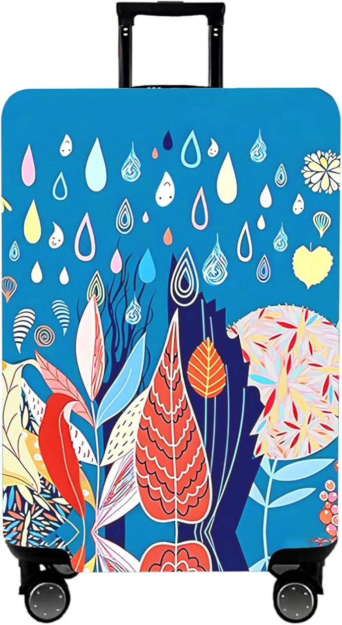 WUJIAONIAO Travel Luggage Cover Baggage Suitcase Cover Protector Skins 18-32 Inch (rainy season, XL (for 29-32 inch luggage))