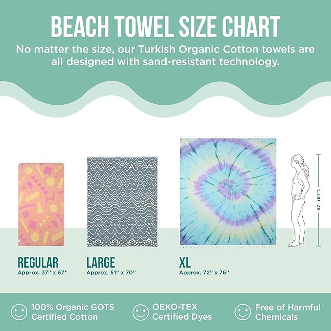 Sand Cloud Large Turkish Beach Towel - Sand Free - 100% Organic Turkish Cotton Yarn - Quick Dry Towel for Beach, Picnic, Blanket or Bath - As Seen on Shark Tank - Marine Life (Sea Star)