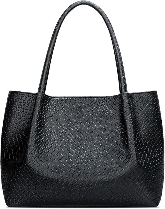KKXIU Tote Bag for Women Vegan Leather Shoulder Purse Large Capacity Travel Bag
