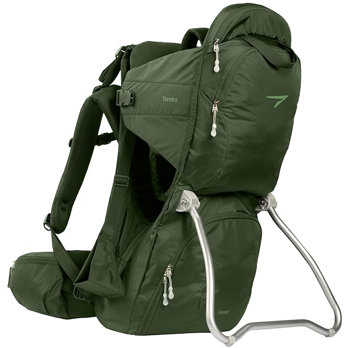 Vandra™ Forest - Scandinavian Hiking Baby Carrier Backpack - Gravity Lock™ Hard-Shell Frame - Nest Child Carrier for Toddler & Kids - Dust Bag, Alu Tag & More Included