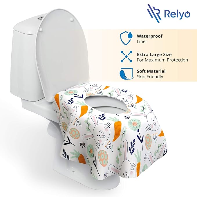Disposable Toilet Seat Cover for Travel – 20 Pack with Covers Wrapped in Sets of 2, Non-Flushable Liners, Fits Most Seats – Kids, Toddlers, Adults