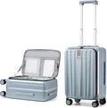 Hanke 20 Inch Carry On Suitcase PC Hardshell Luggage Top Open Aluminum Frame Rolling Suitcases with Wheels Travel Luggage for Woman Men Gifts.(Grey)
