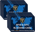 SaiTech IT 10 Pack RFID Blocking Card NFC Contactless Debit/Credit Card ATM Passport Protector ideal for Men & women slim with World map design perfectly fit in wallet - Blue