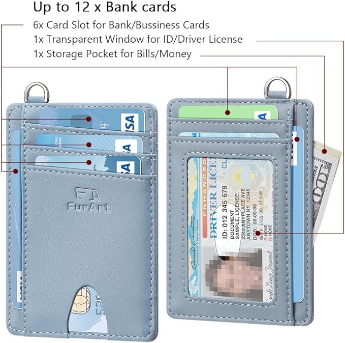 FurArt Slim Minimalist Wallet, Front Pocket Wallets, RFID Blocking, Credit Card Holder for Men & Women