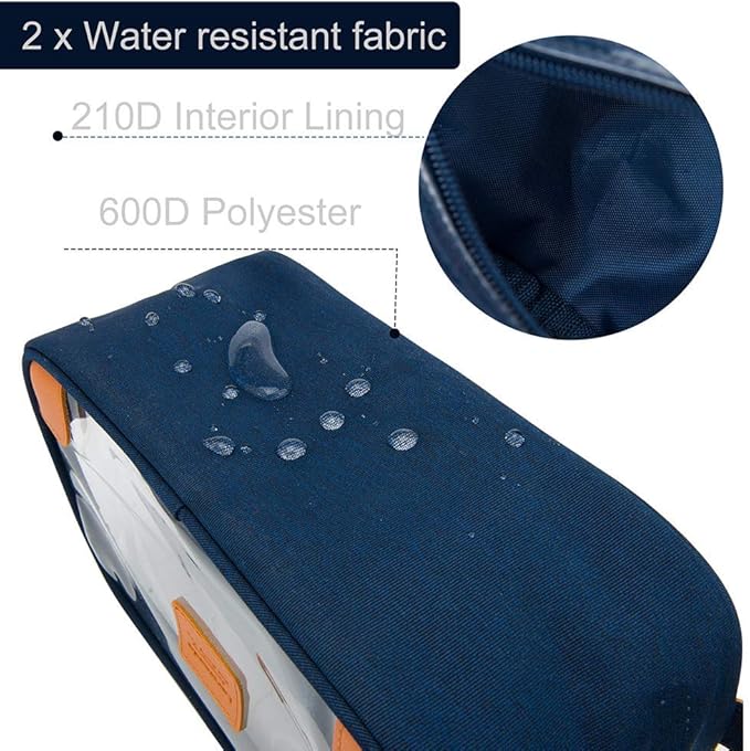 Lermende Toiletry Bag, Clear Shaving Dopp Kit for Men Travel Toiletry Bag with Hand Strap Unisex Bathroom Toiletries Organiser
