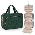 Wedama Toiletry Bag for Women, Medium Cosmetic Travel Bag, Hanging Toiletry Bag for Bathroom, Thickened PVC Waterproof Makeup Bag, Toiletries Bag for Travel Business Trips and Camping, Dark Green