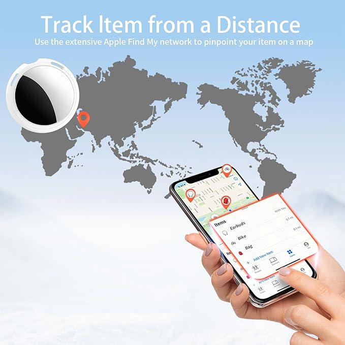 Tracker Tags-4 Pack [Apple MFi Certified] Pair with Apple Find My(iOS Only) Smart Bluetooth Tracking Tags Key Finder Item Locator Waterproof Worldwide Tracker for Pets Wallet Backpack Dogs Luggage