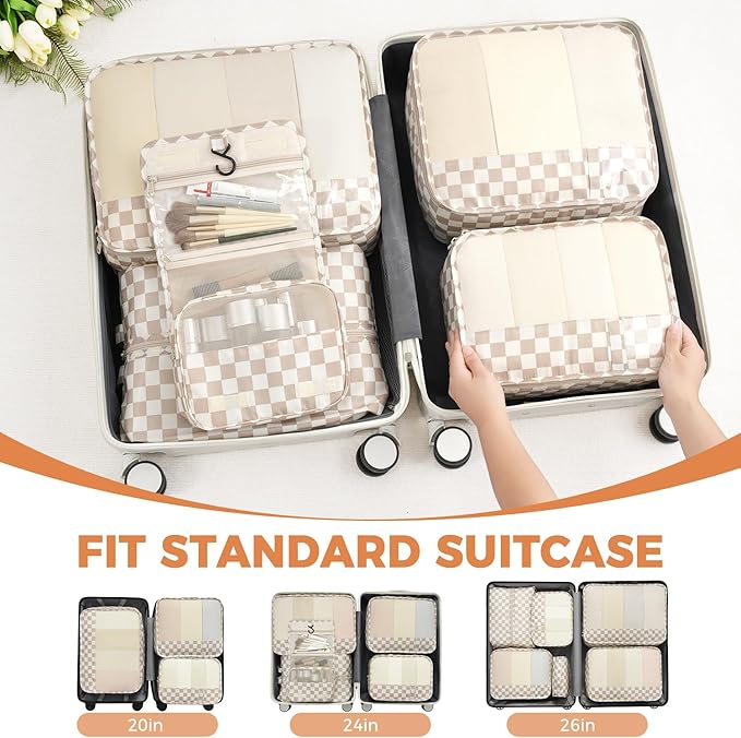 BAGAIL 9 Set Packing Cubes Luggage Packing Organizers for Travel Accessories