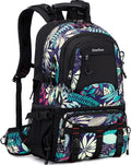 Nerlion 40L Hiking Backpack Travel Backpack for Men Women Camping Waterproof Outdoor Hiking Daypack Lightweight Backpack (Blue Leaves)