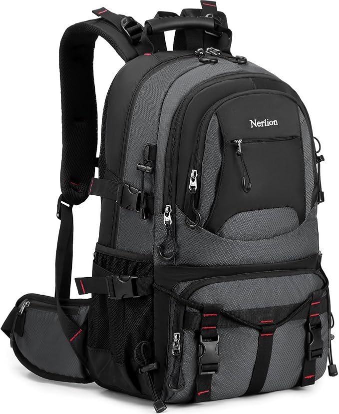 Nerlion 40L Hiking Backpack Travel Backpack for Men Women Camping Waterproof Outdoor Hiking Daypack Lightweight Backpack (Dark Gray)