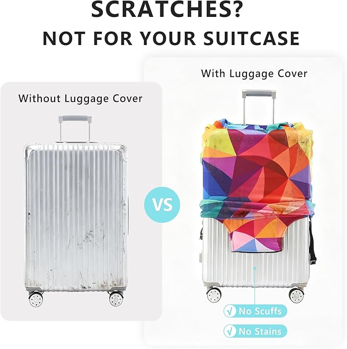 Travelkin Luggage Covers For Suitcase Tsa Approved,Suitcase Cover Protector Fit 18-32 Inch Luggage (World City, L)