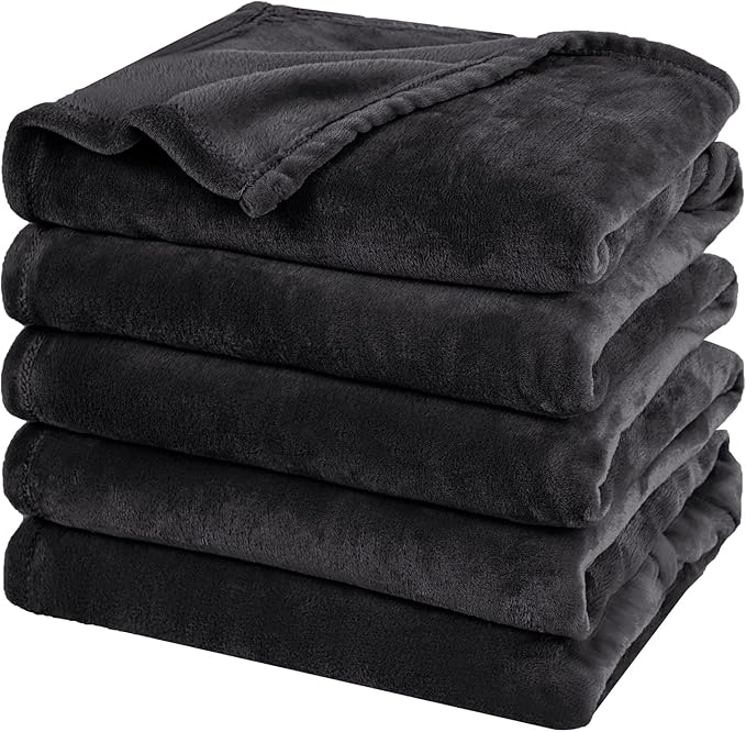PHF Oversized King Fleece Blanket 120"x120", No Shed No Pilling Big Soft Blanket, Extra Large 10'x 10' Lightweight for Bed, Sofa Travel and Camping, Suitable for All Season, Black