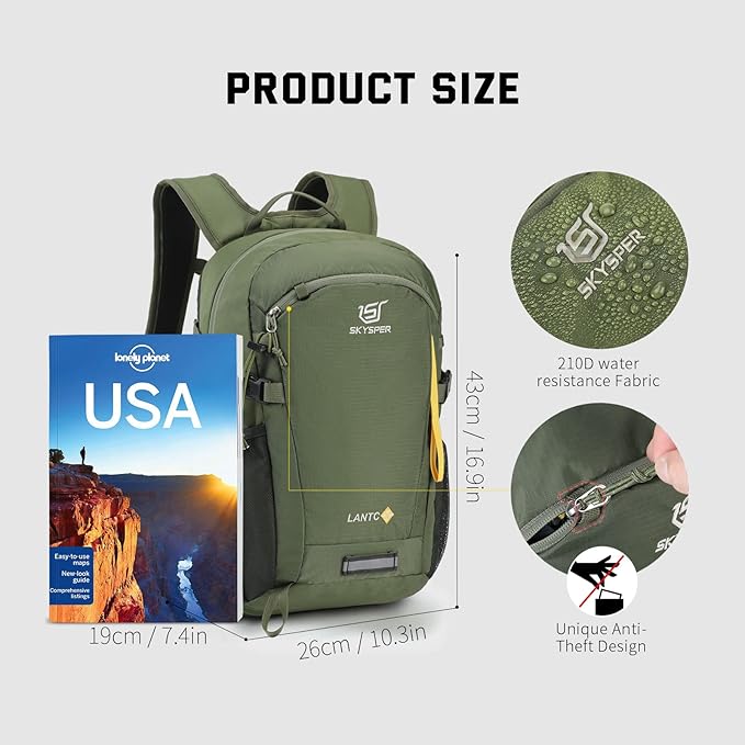 SKYSPER Small Hiking Backpack, 20L Lightweight Travel Backpacks Hiking Daypack for Women Men