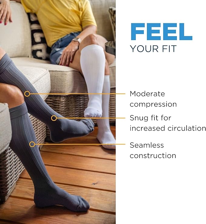 Medical Grade Compression Socks for Men & Women 15-20 mmHg by OrthoSleeve (Galaxy, X-Large)