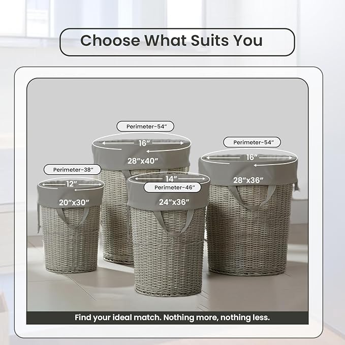 LFH Home Cotton Canvas Large Laundry Bag with Handle, Heavy Duty Drawstring Closure Washable Laundry Bags, School Travel, Home, Hotel, College Dorm, Organizer Sack, Toys Clothes 24x36 (Pack of 6)-Grey