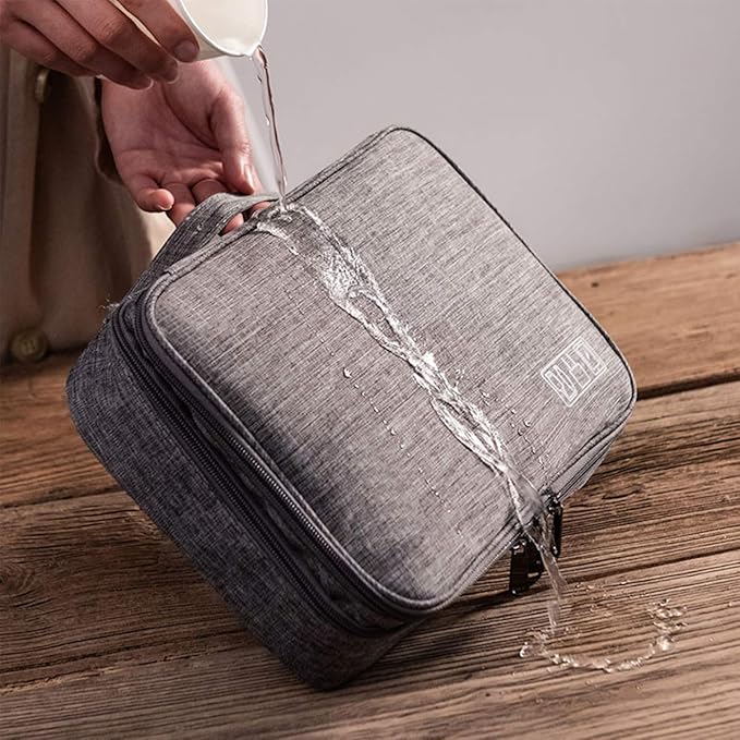 Electronics Organizer, OrgaWise Electronic Accessories Bag Travel Cable Organizer Three-Layer for iPad Mini, Kindle, Hard Drives, Cables, Chargers