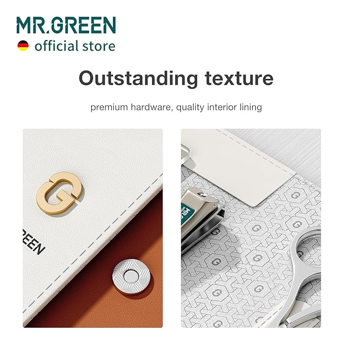 MR.GREEN Colorful Manicure Set Practical Pedicure Kits Nail Clippers Personal Care Tools Facial Hair Scissors with Fashion Case (Mr-6683 Orange)