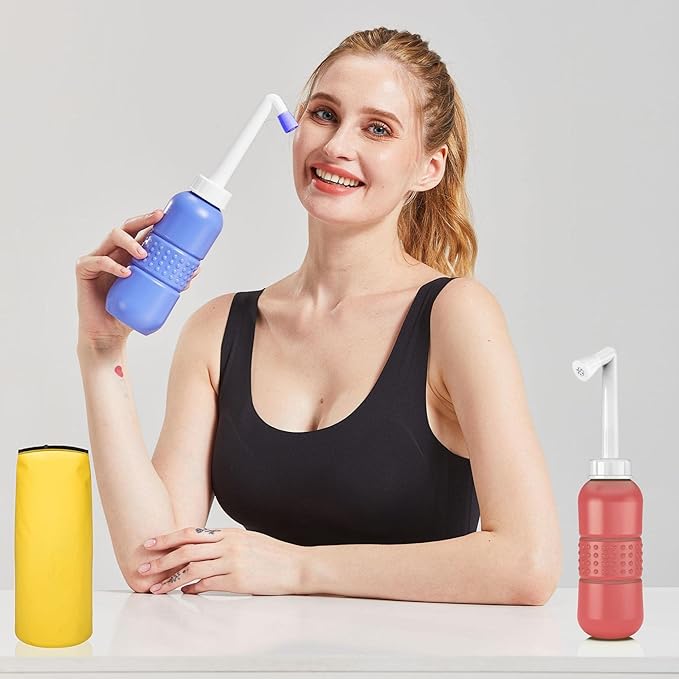 2pcs Portable Bidet Travel Bidet Bottle 450ml Peri Bottle for Postpartum Essentials Perineal Recovery, Feminine Care ,Hemmoroid Treatment,Baby, Women or Bedridden Patient