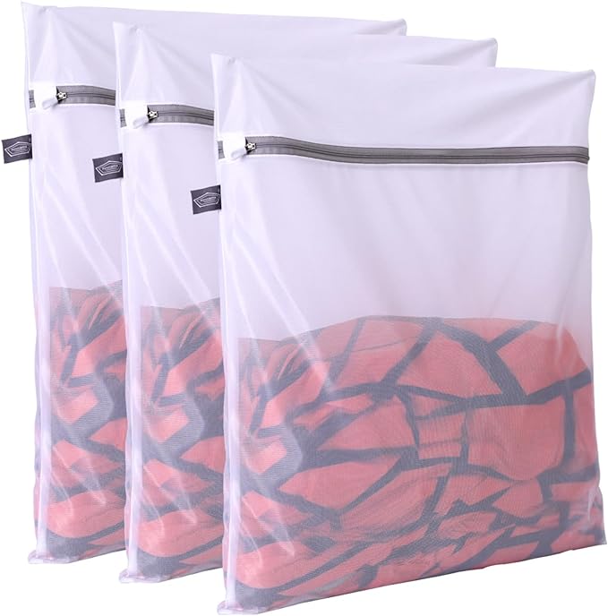 Kimmama Laundry Bag Mesh Wash Bags, Washing Machine Wash Bag, Net Washer Sack with Zipper, Dryer Pouch for Cleaning and Drying Cloths, Garment, Delicates, lingerie, Bra, Pant, Sock, Small Toys