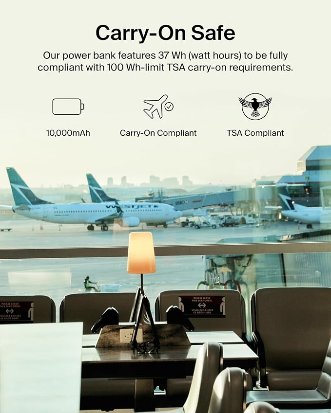 Belkin Portable Charger, Power Bank with Integrated Cable 10000 mAh 20W - Fast Charge USB C Power Delivery, iPhone Charger - iPhone 16 Series, iPad Pro, Galaxy S25, & More - White