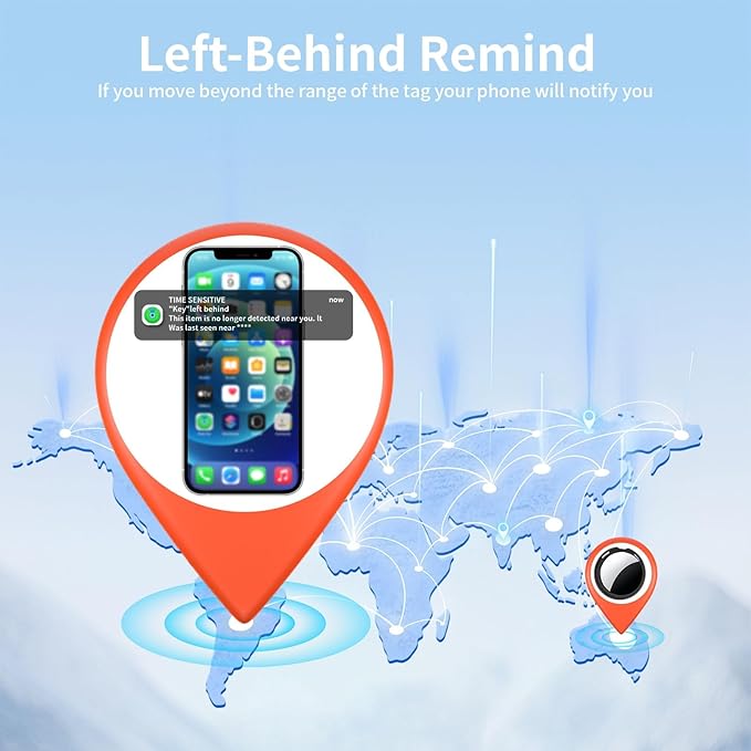 4 Pack Air Tracker Tags [Apple MFi Certified] Pair with Apple Find My(iOS Only) Smart Bluetooth Tracking Tags Key Finder Item Locator Waterproof Worldwide Tracker for Pets Backpack Wallet Dogs Luggage