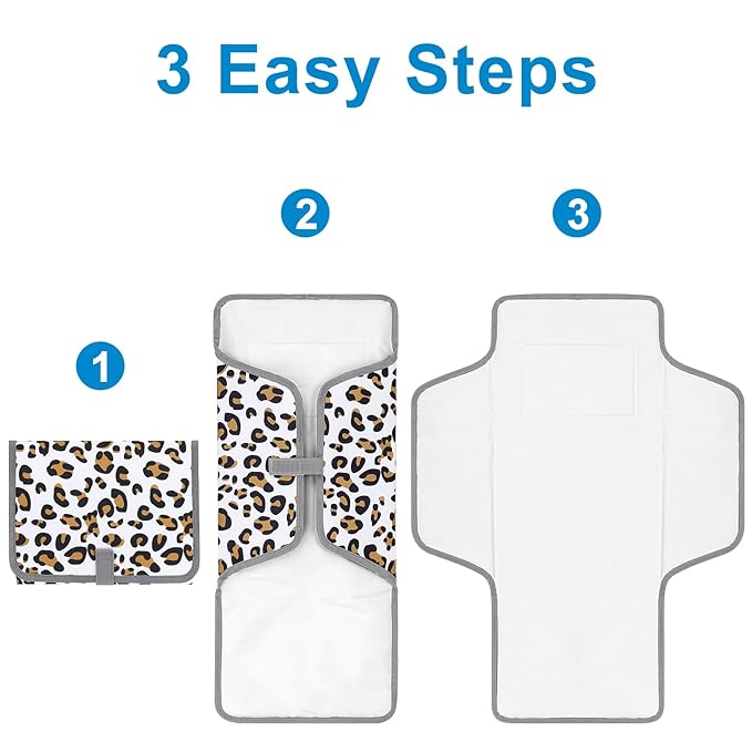 Accmor Portable Diaper Changing Pad, Waterproof Baby Changing Mat, Foldable Travel Diaper Changing Pads for Baby
