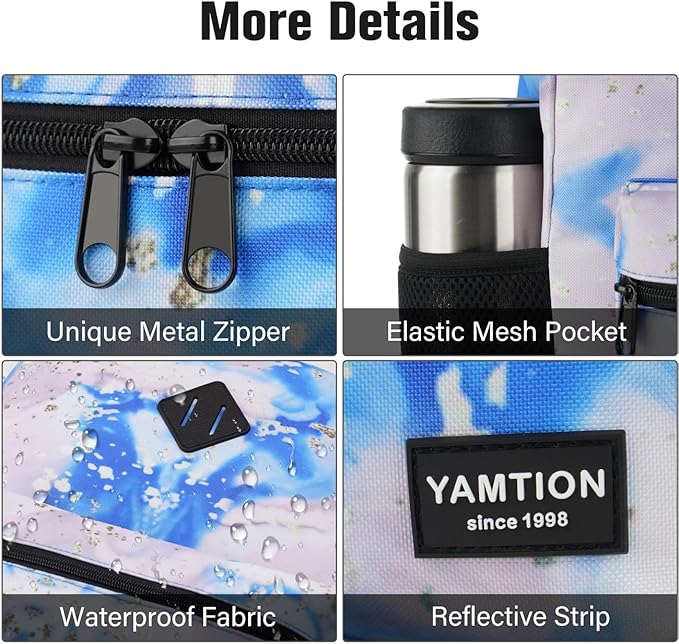 School Backpack,Classic Cute Bookbag Men and Teen Boy Schoolbag with USB Charging Port for High School College Office Work Travel